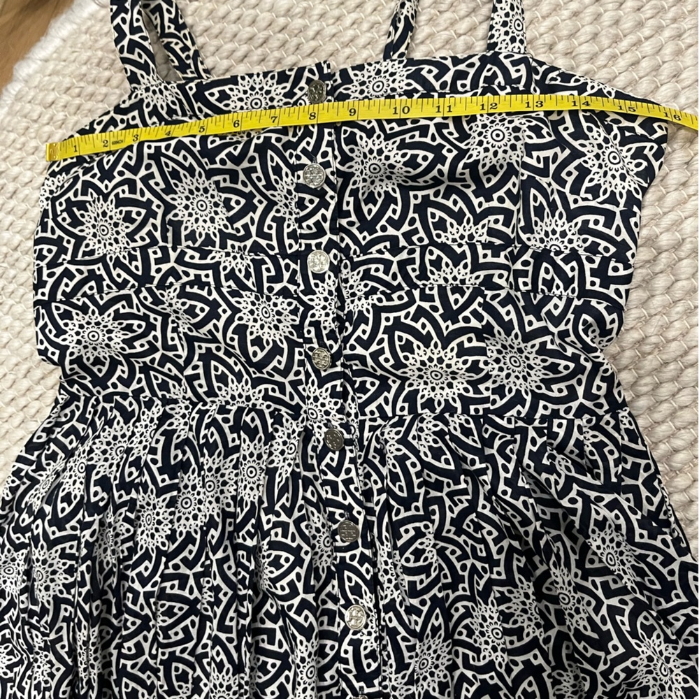 Tory Burch Button Front Geometric Floral Sundress Size 8 - Picture 5 of 11